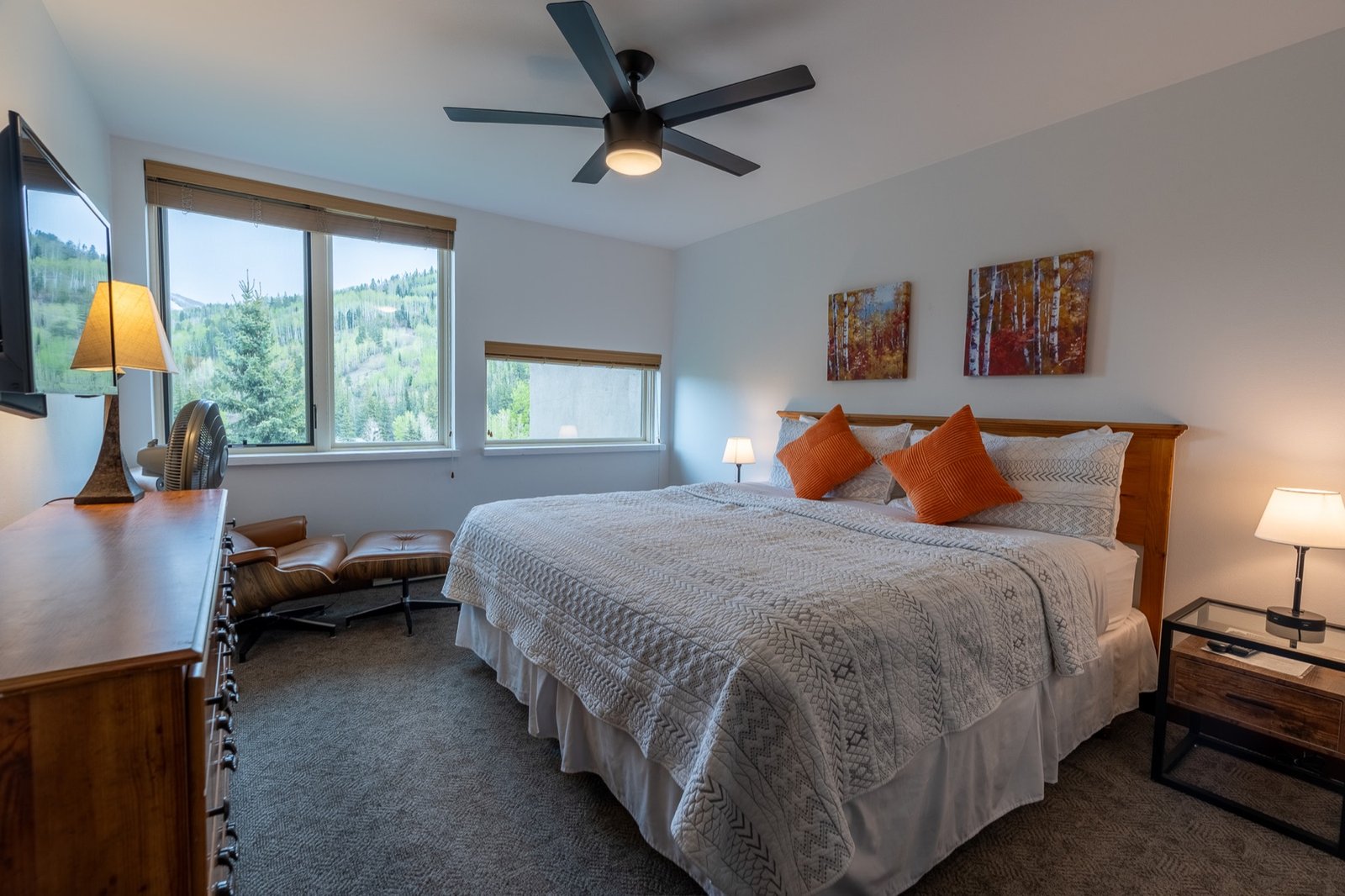 Primary bedroom with mountain views